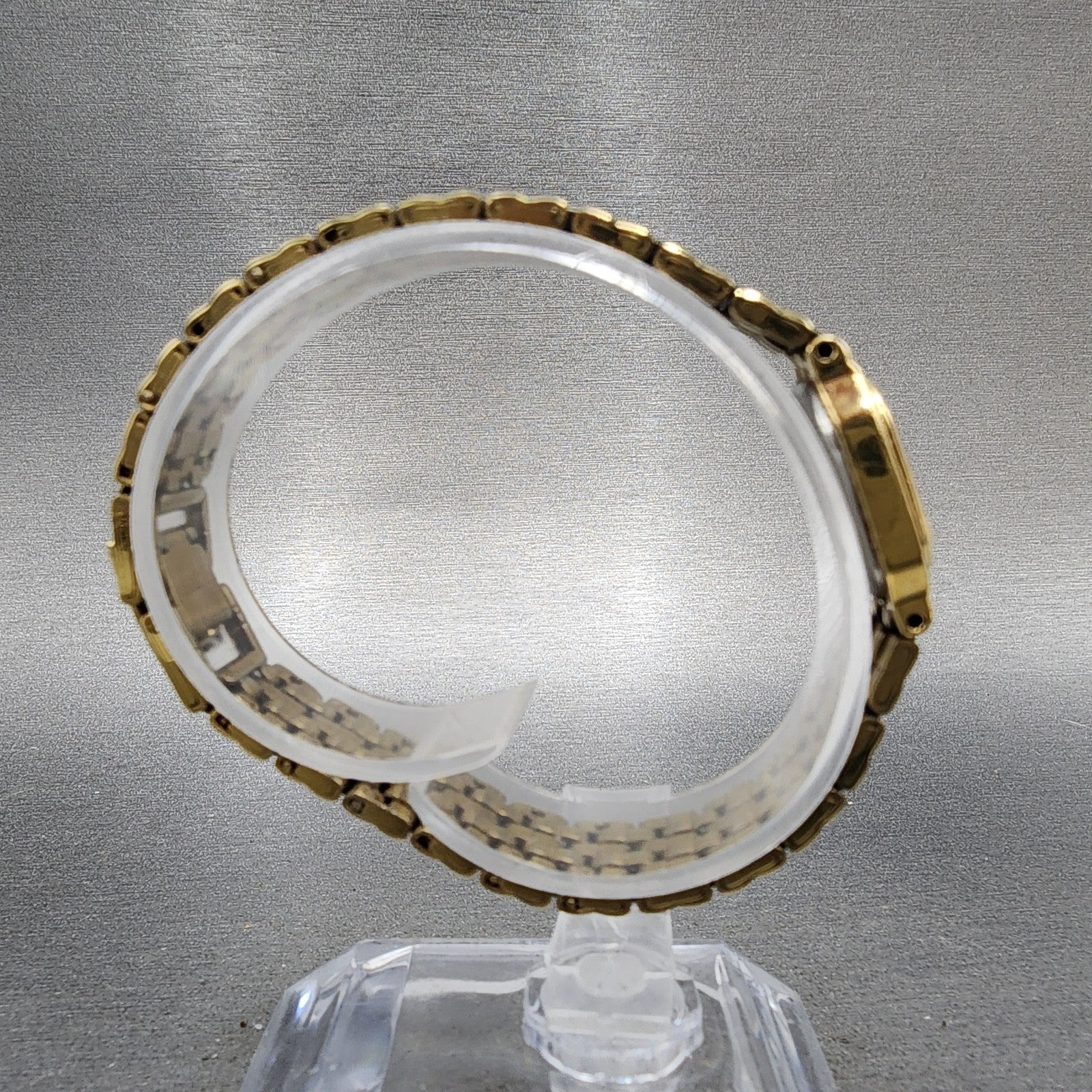 Seiko Tank Watch Women 16mm Champagne Dial Gold Tone 4n005249 New Battery8