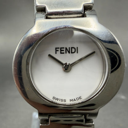 Fendi 3050L Watch Women 24mm White Dial Steel Round Swiss New Battery1