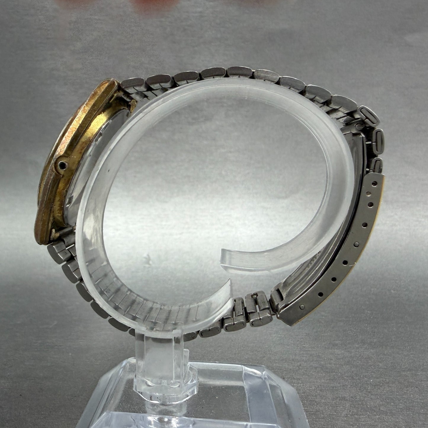 Seiko SQ Watch Men 35mm Cream Dial Gold Tone Daydate Round 8123-7239 PARTS VTG7