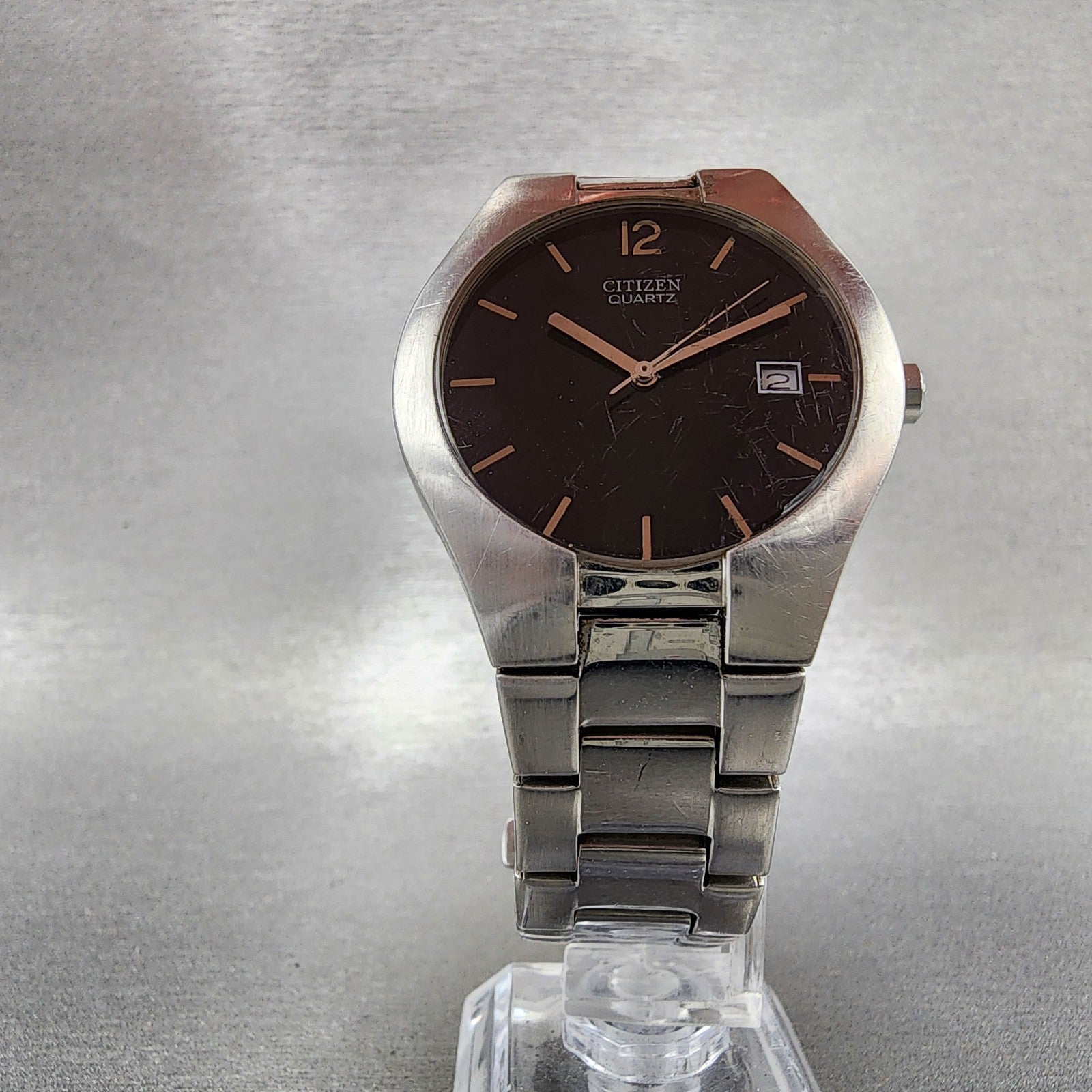 Citizen Watch Men 36mm Black Dial Silver Tone Date Round 2510S99281 New Battery5