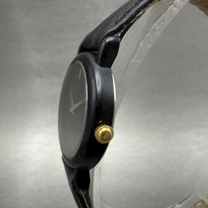 Seiko Watch Women 20mm Black Dial Black Tone Round 2y00-0G49 New Battery VTG ABC2