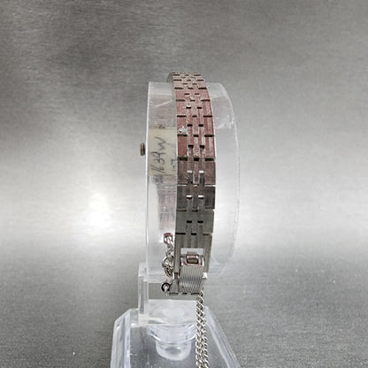 Seiko Watch Women 19mm Blue Dial Silver Tone Rectangle Manual Wind Runs NOS12