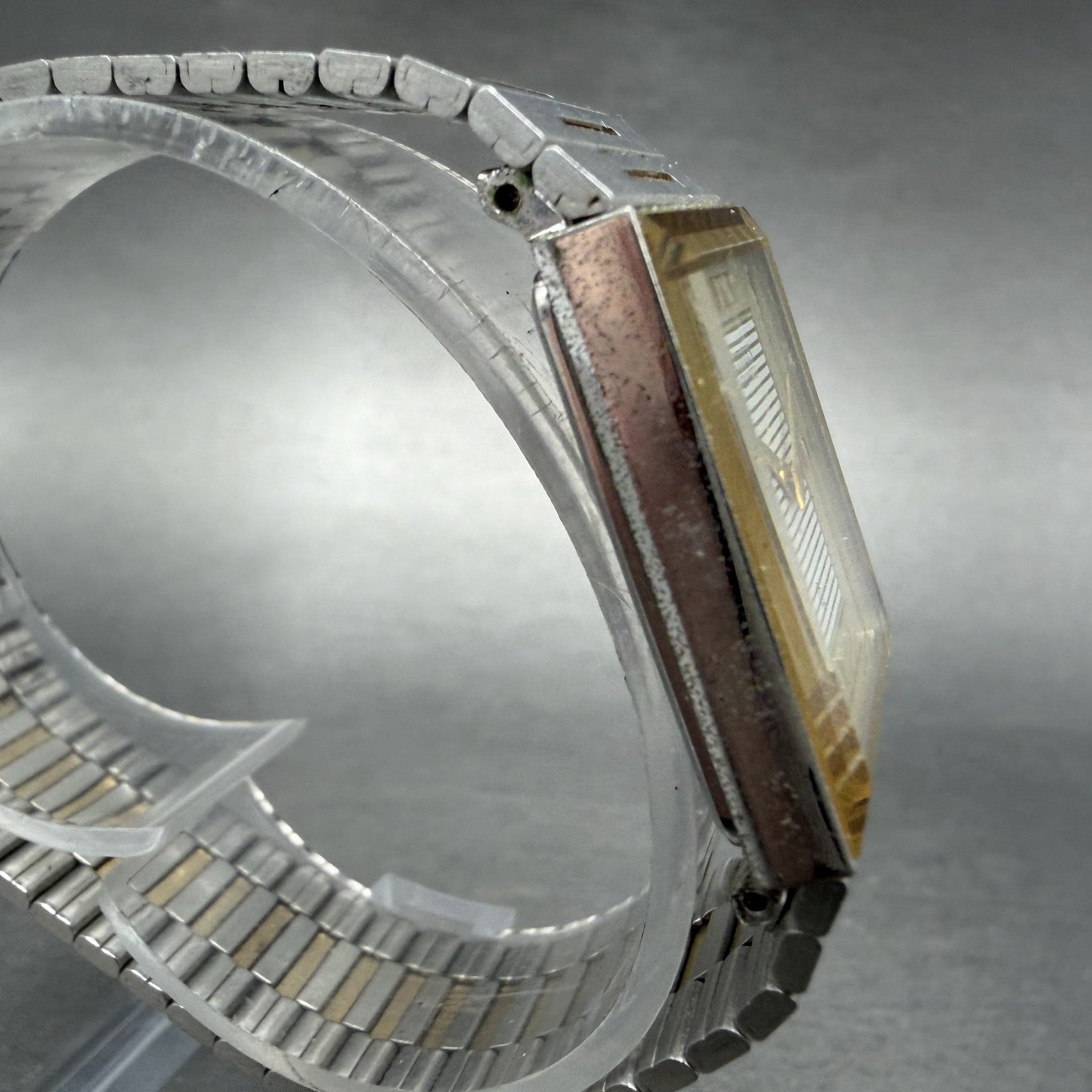 Citizen CQ Tank Watch Men 23mm Champagne Dial Two Tone Rectangle New battery3