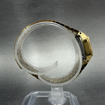 Seiko Digital Watch Women 23mm Gold Tone Month Date L012-4009 New Battery8