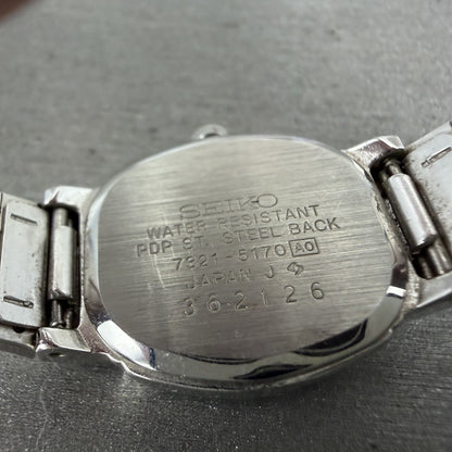 Seiko Watch Women 19mm Silver Dial Silver Tone Octagon 7321-5170 New Battery9