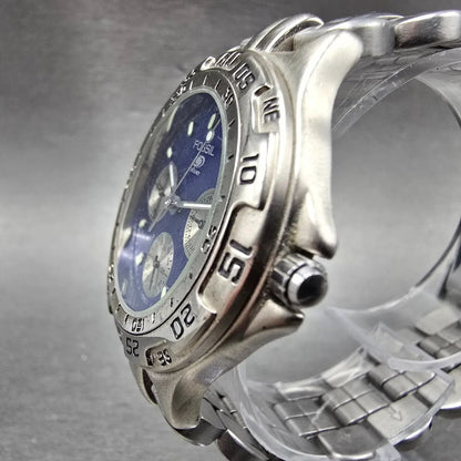 Fossil Blue Watch Women 36mm Blue Dial Silver Tone Daydate BQ-8793 New Battery A2