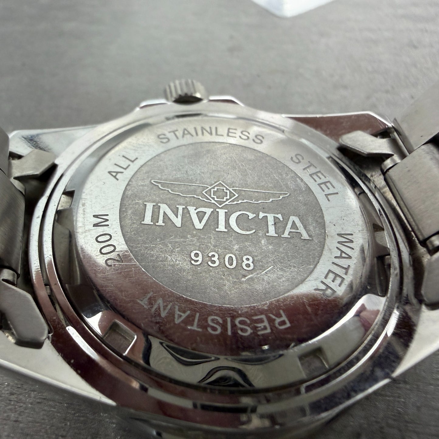 Invicta Pro Diver Watch Men 40mm Blue Dial Silver Tone Date 9308 New Battery9