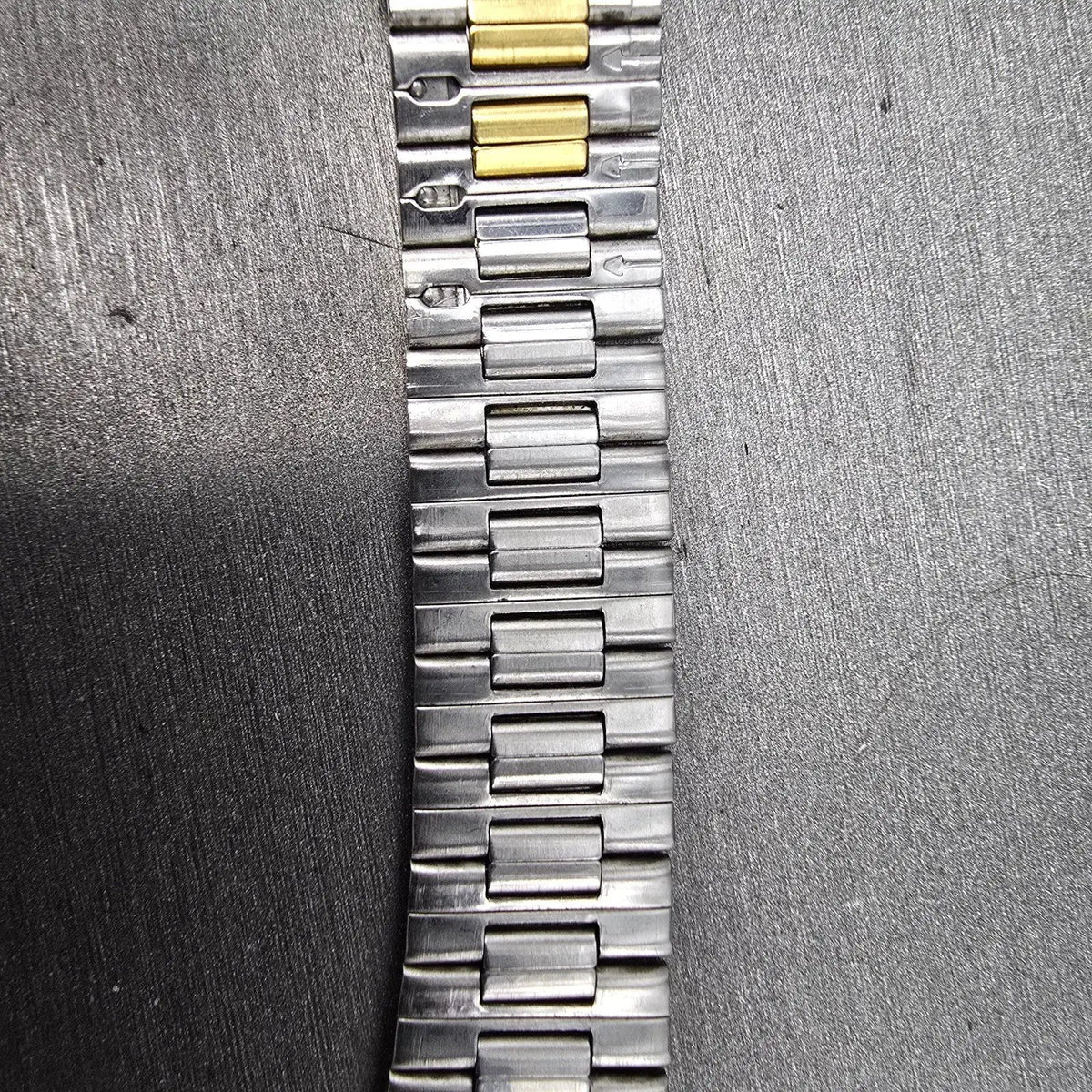 Seiko Landy Bracelet 18mm Stainless Steel Two Tone Folding Clasp VTG Japan8