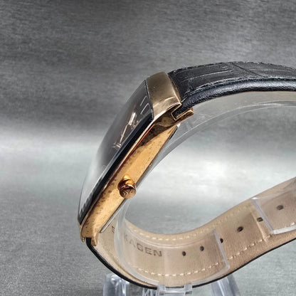 Skagen Watch Men 33mm Black Dial Rose Gold Date Rectangle 984LRLB New Battery2