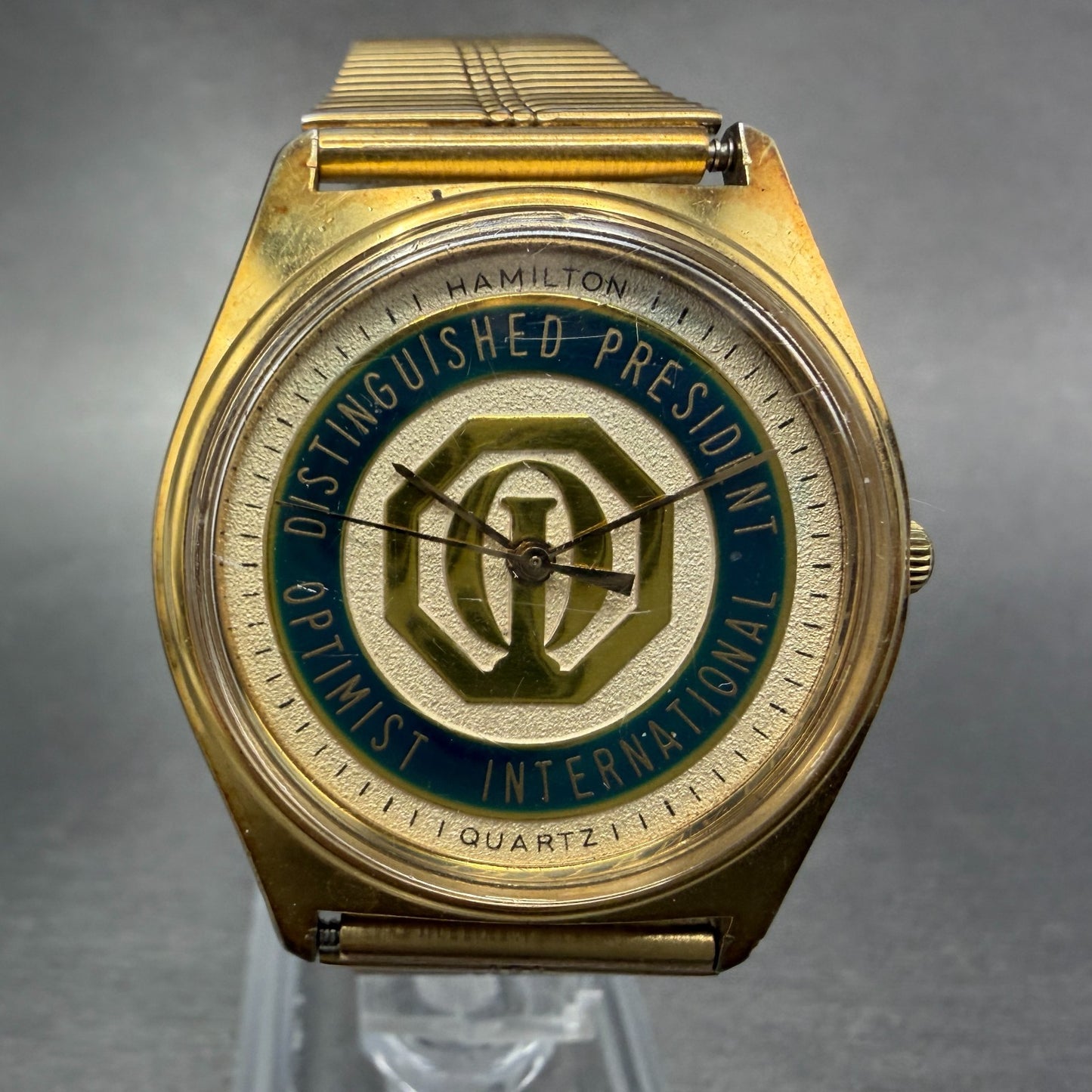 Hamilton Watch Men 34mm Champagne Dial Gold Tone Round 9850 Optimist INT PARTS0