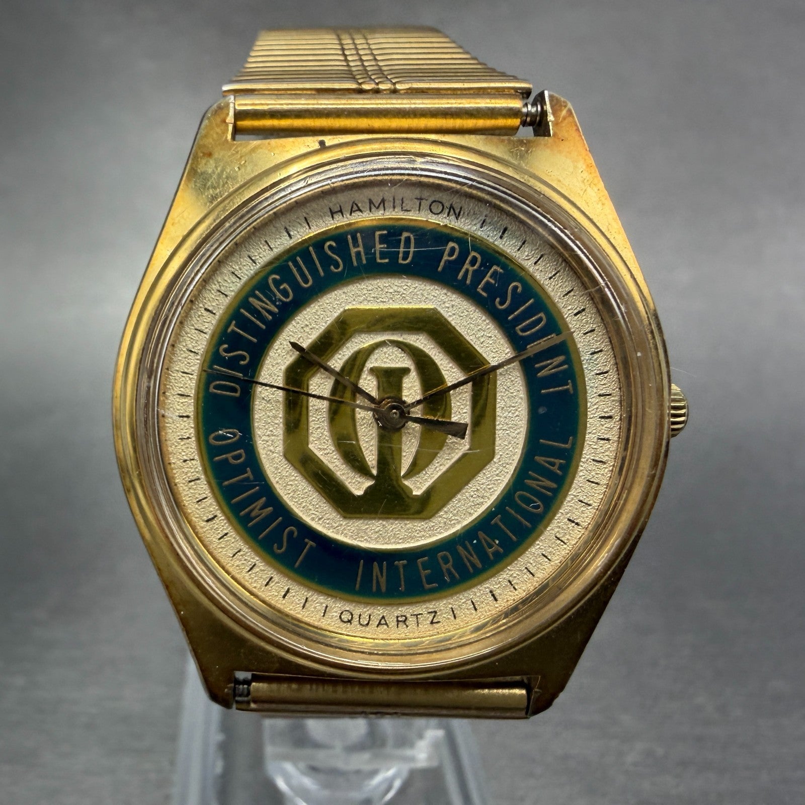 Hamilton Watch Men 34mm Champagne Dial Gold Tone Round 9850 Optimist INT PARTS0