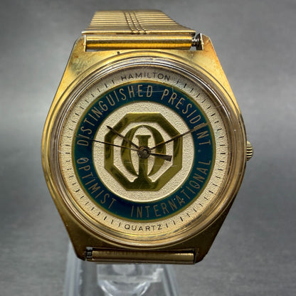 Hamilton Watch Men 34mm Champagne Dial Gold Tone Round 9850 Optimist INT PARTS0