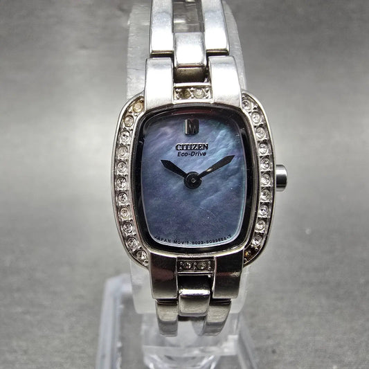 Citizen Eco-Drive Watch Women 18mm MOP Dial Silver Tone B023-S067022 Runs0