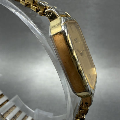 Seiko Tank Watch Women 19mm Champagne Dial Two Tone 23205449 New Battery3