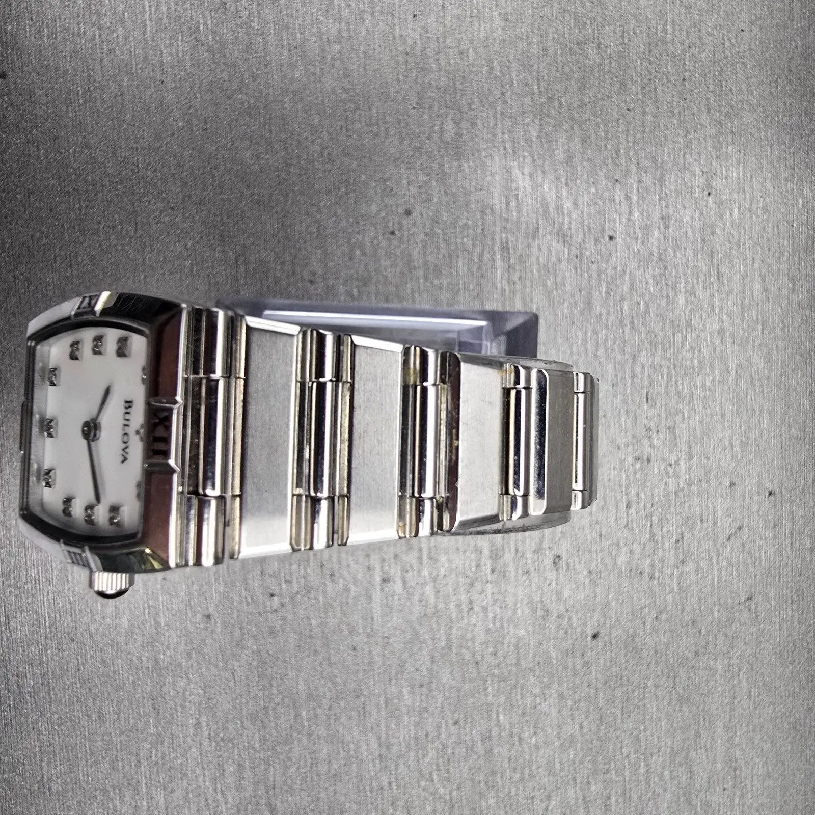 Bulova Watch Women 22mm MOP Dial Silver Tone Rectangle 96P000 New Battery4