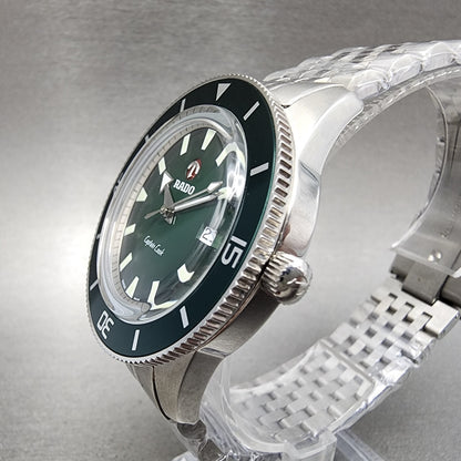 Rado Captain Cook Dive Watch Men 41mm Green Dial Steel Date Automatic Custom Run2