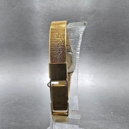Seiko Watch Women 17mm Brown Dial Gold Tone Rectangle 2C20-5789 New Battery JP7
