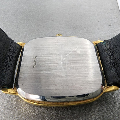 Wittnauer Tank Watch Men 26mm Champagne Dial Gold Tone Rectangle New Battery10