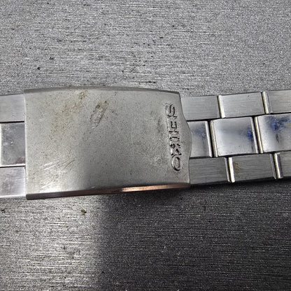 Seiko Bracelet 7mm Stainless Steel Silver Tone Tri Folding Clasp Vintage4