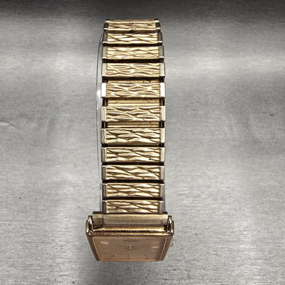 Seiko Tank Watch Men 25mm Champagne Dial Gold Tone Rectangle 5Y30-5A09 New Batt4