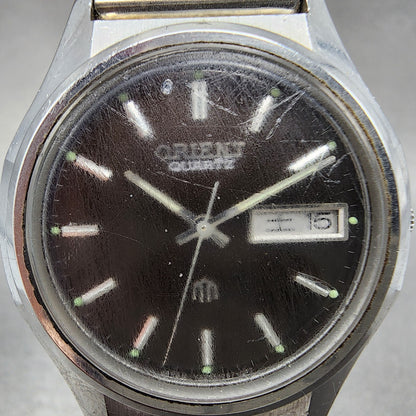 Orient Watch Men 36mm Brown Dial Steel Daydate Round 52912870 New Battery1