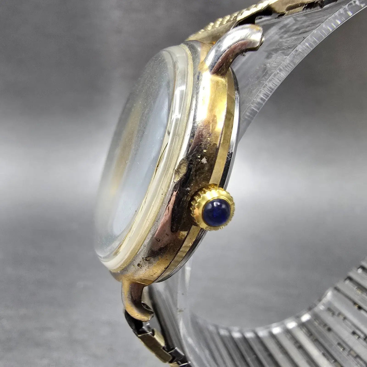 Jules Jurgensen Watch Men 30mm Champange Dial Gold Tone Date READ!! 6142 New Bat2