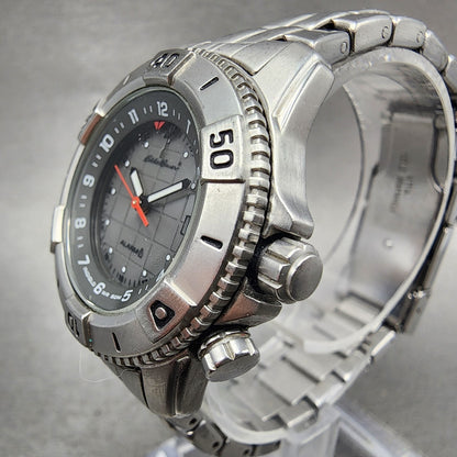 Eddie Bauer Watch Women 32mm Gray Dial Silver Tone Date Alarm Round New Battery2