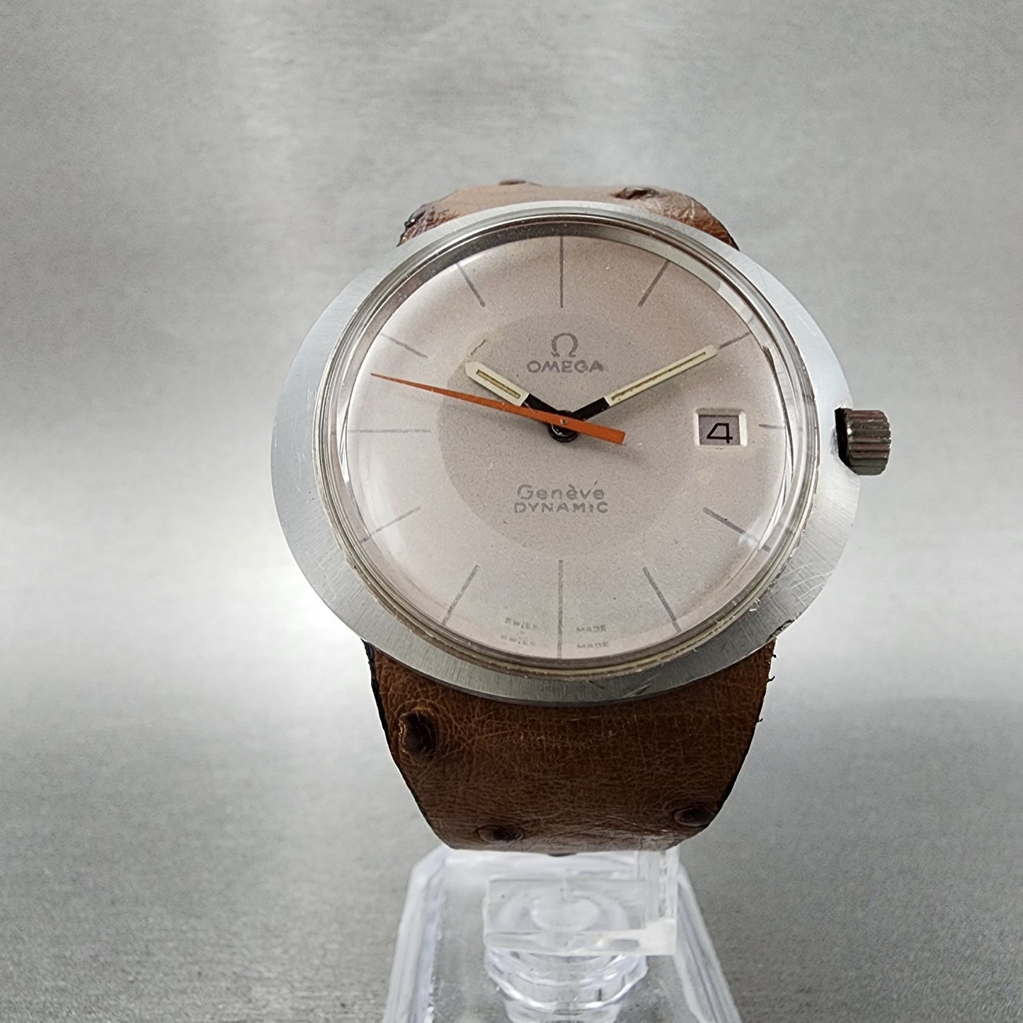 Omega Geneve Dynamic Watch Men 41mm White Dial Steel Date Oval Manual Runs6