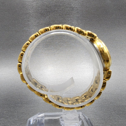 Seiko Watch Women 23mm Black Dial Gold Tone Date Round 7N820248 New Battery8