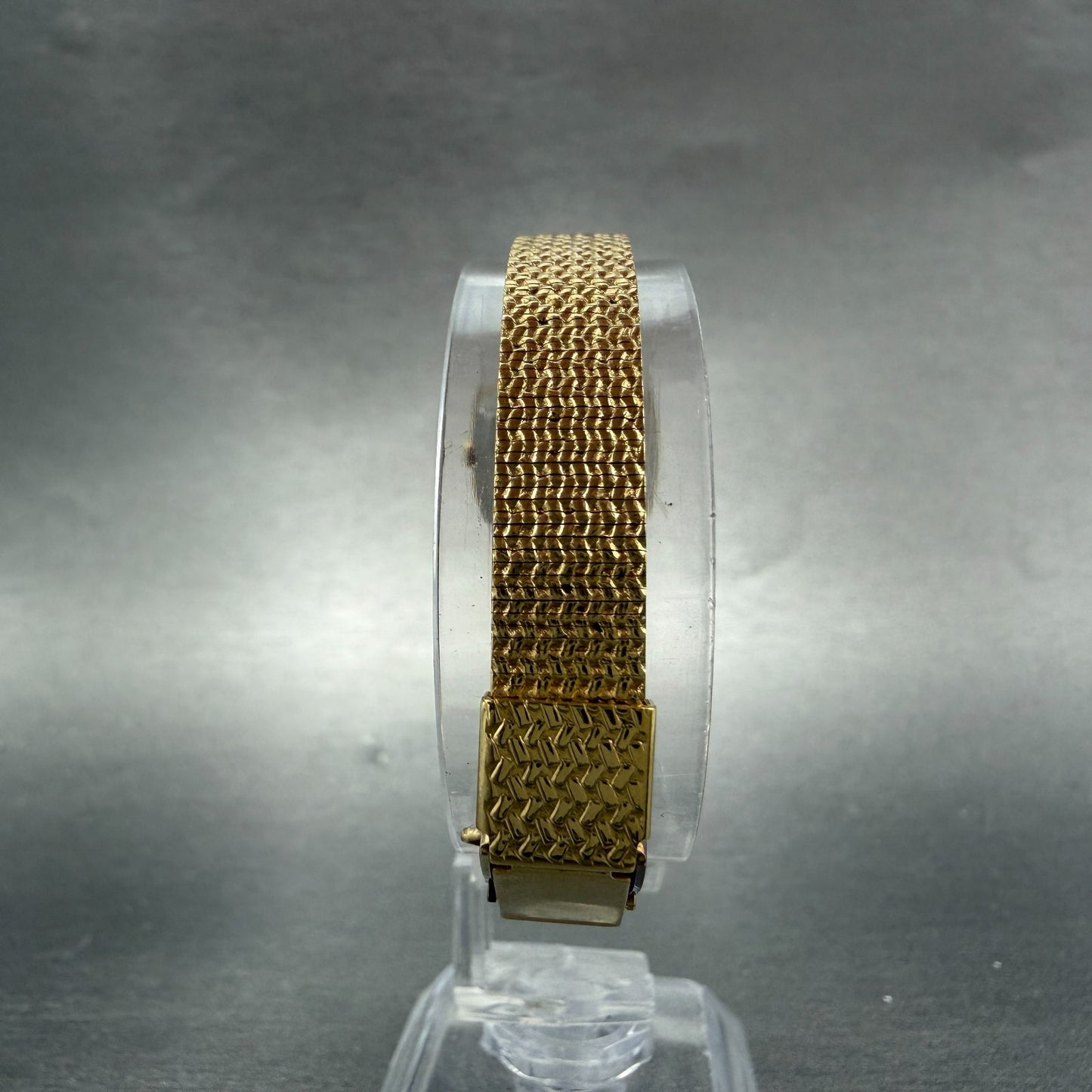 Seiko Watch Women 19mm Champagne Dial Gold Tone Rectangle 5421-5060 New Batt H5S7