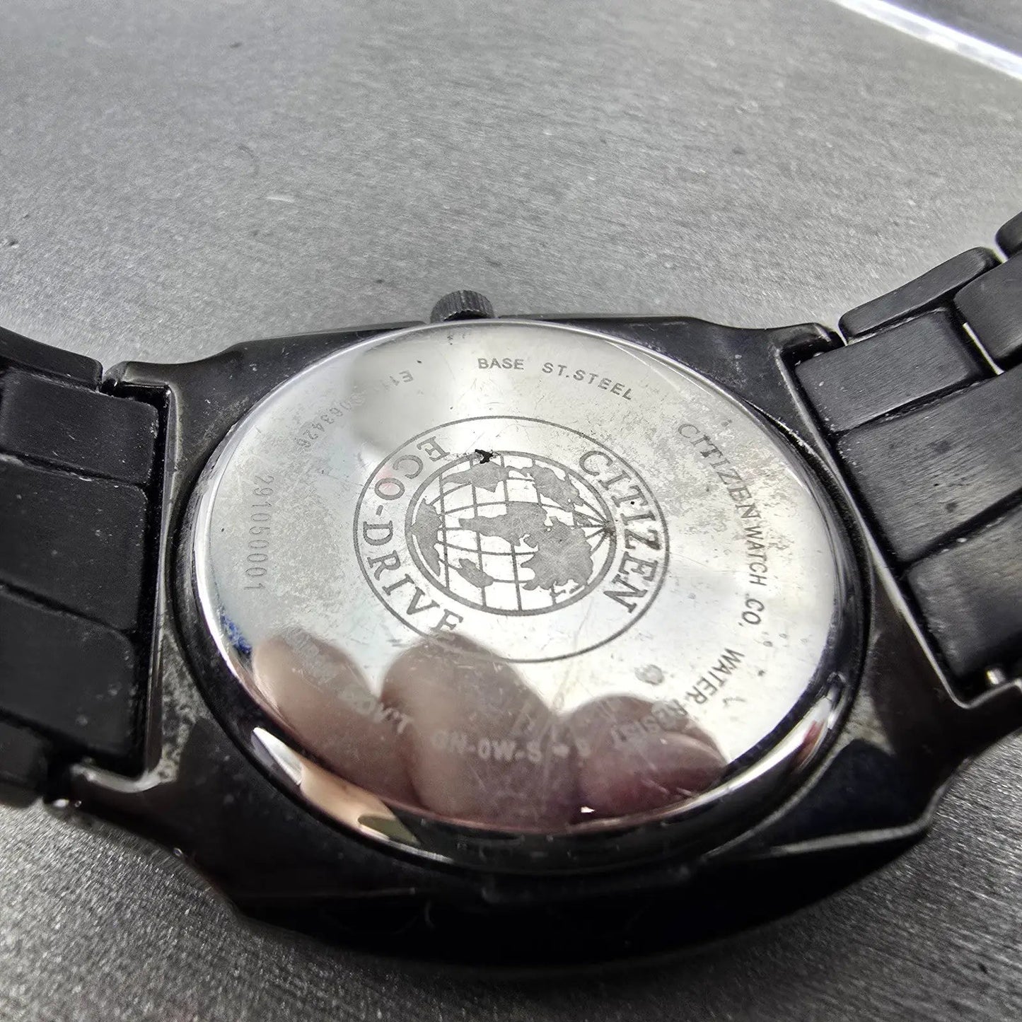 Citizen Eco-Drive Watch Men 38mm Black Dial Black Tone READ!!! E111-S063426 Runs9