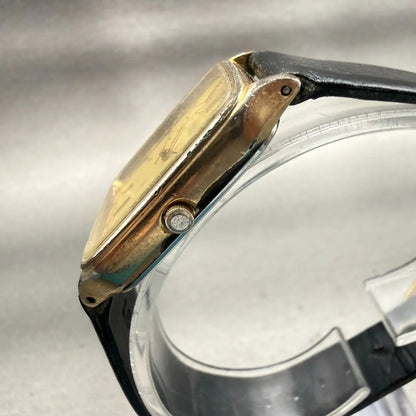 Citizen CQ Watch Men 27mm Gold Dial Gold Tone Rectangle 2830-262841 New Battery2