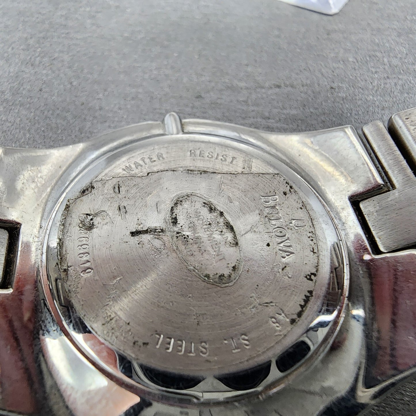 Bulova Watch Men 38mm White Dial Two Tone Date Round 98B108 PARTS10