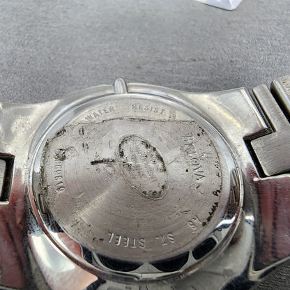 Bulova Watch Men 38mm White Dial Two Tone Date Round 98B108 PARTS10