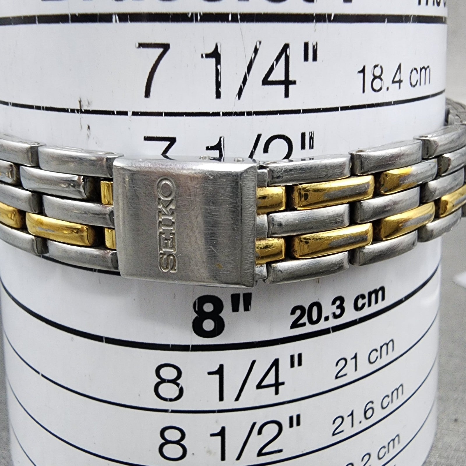 Seiko Watch Women 24mm White Dial Two Tone Date Round 7N826B29 New Battery10