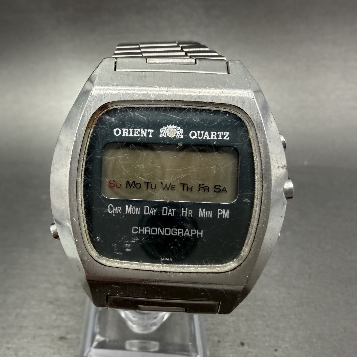 Orient Digital Watch Men 37mm Blue Dial Silver Chronograph TS611125-40 PARTS0