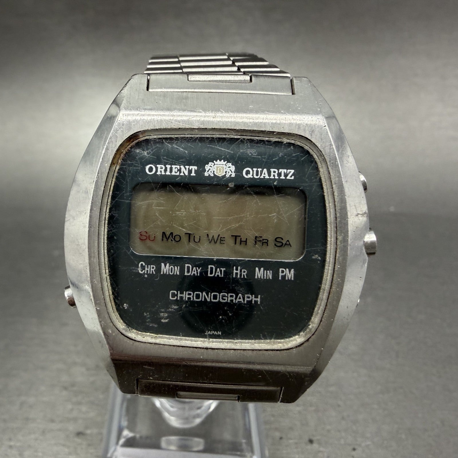 Orient Digital Watch Men 37mm Blue Dial Silver Chronograph TS611125-40 PARTS0