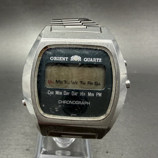 Orient Digital Watch Men 37mm Blue Dial Silver Chronograph TS611125-40 PARTS0