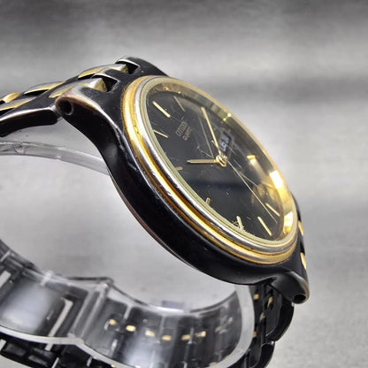 Citizen Watch Men 34mm Black Dial Black & Gold Tone Daydate 6100-G04011 New Batt3