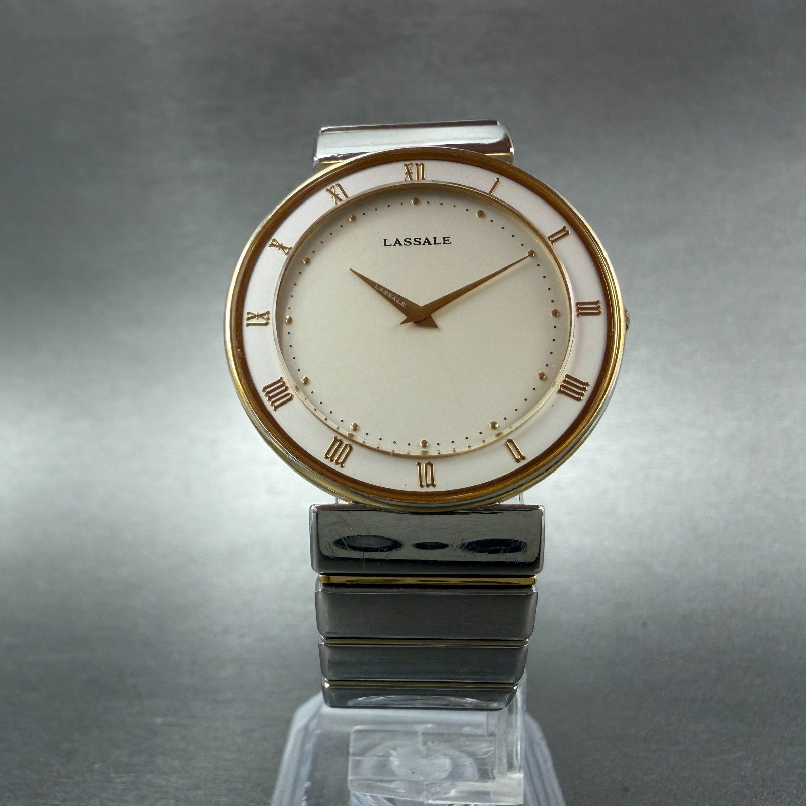 Seiko Lassale Watch Unisex 32mm White Dial Two Tone Round 2F50-0360 New Battery6