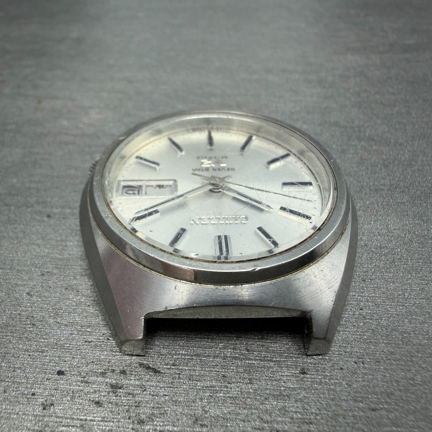 Citizen Seven Star V2 Watch Men 38mm Silver Dial Steel Daydate 4-770544 PARTS5