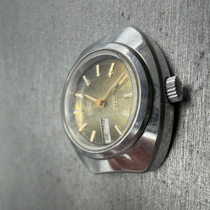 Citizen Automatic Watch Women 26mm Yellow Dial Silver Tone Daydate 4-661311 PART6
