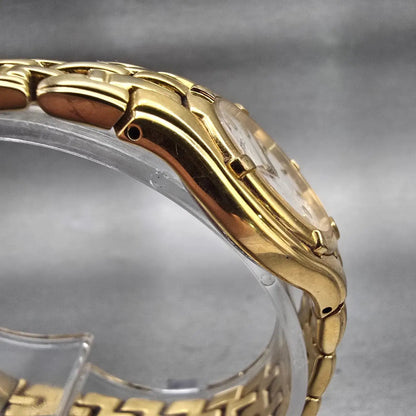 Seiko Watch Women 26mm White Dial Gold Tone Date Round V789-0369 New Battery VTG3