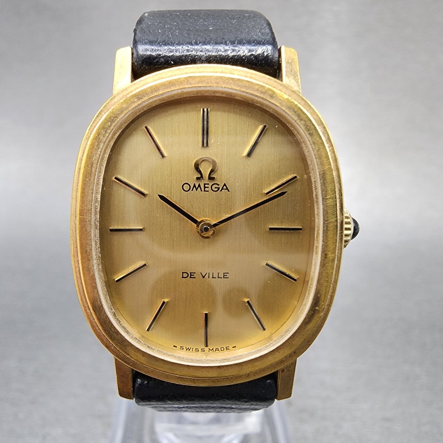 Omega De Ville Watch Women 23mm Gold Dial Gold Tone Manual Wind Runs VTG1
