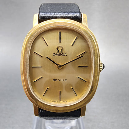 Omega De Ville Watch Women 23mm Gold Dial Gold Tone Manual Wind Runs VTG1