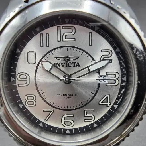 Invicta Dive Watch Men 45mm Silver Dial Silver Tone Date Round 6006 New Battery2