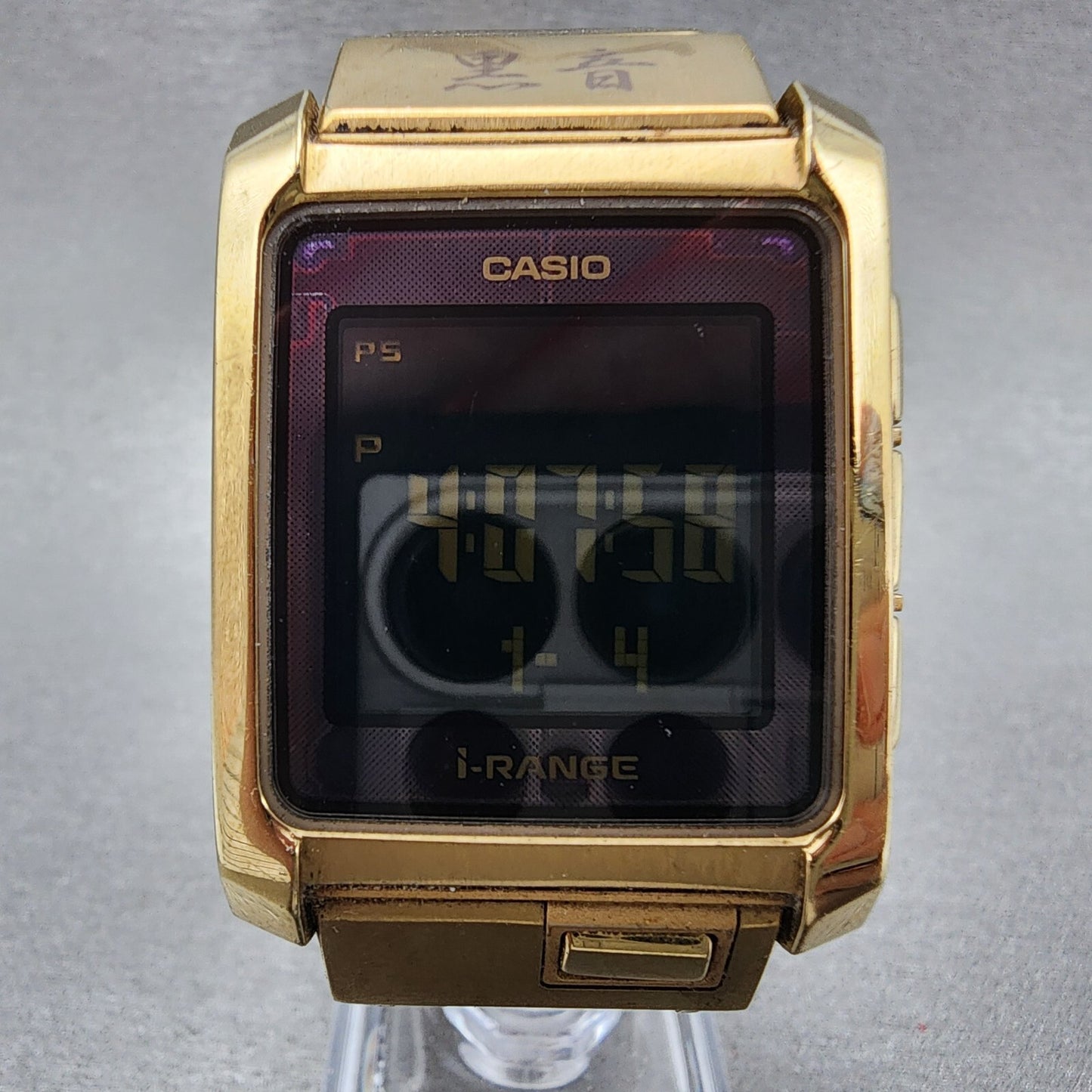 Casio IRW101 I Range Black Mic Watch Men 33mm Digital Gold Tone Rectangle Runs1