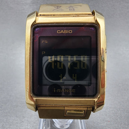 Casio IRW101 I Range Black Mic Watch Men 33mm Digital Gold Tone Rectangle Runs1