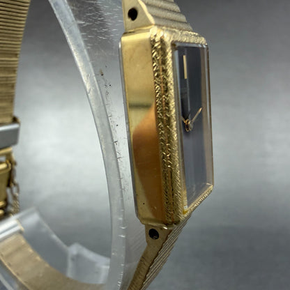 Seiko Tank Watch Women 13mm Brown Dial Gold Tone Rectangle 1320-5299 New Battery3