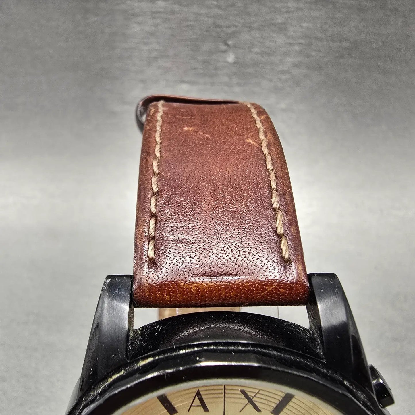 Armani Exchange Chronograph Watch Men 44mm Champagne Dial Black Tone New Battery4